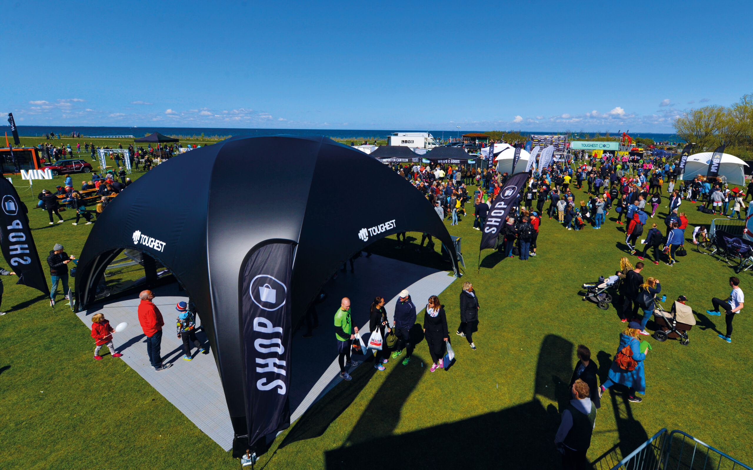 merchandise tent at sporting event