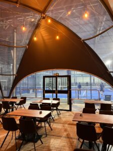 Tent with hard door