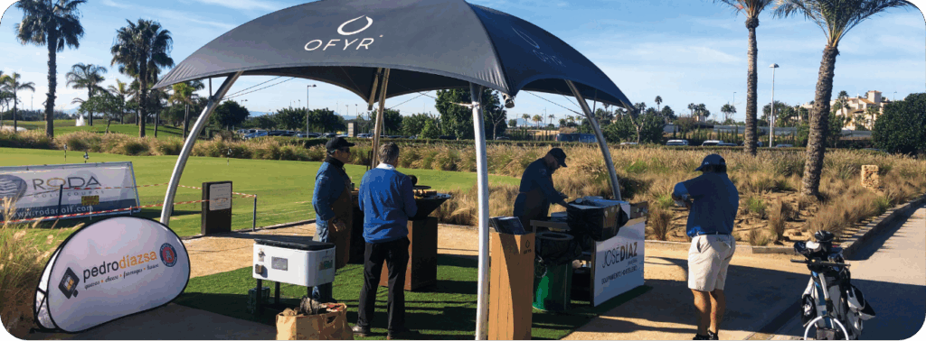 branded food festival tent